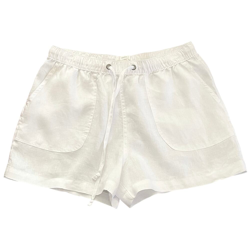 C&C California 100% Linen White Shorts Pull On Size L Summer Cruise Beach Resort